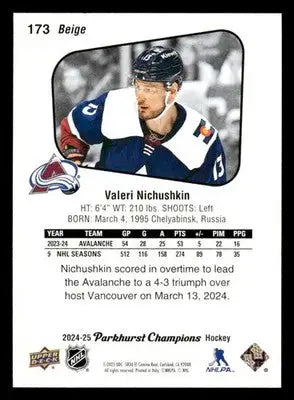 2024-25 Parkhurst Champions #173 Valeri Nichushkin - Hockey Card Single