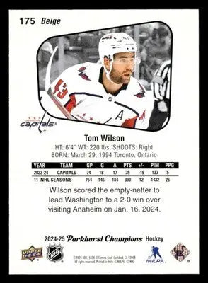 2024-25 Parkhurst Champions #175 Tom Wilson - Hockey Card Single