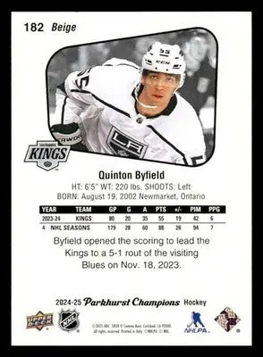 2024-25 Parkhurst Champions #182 Quinton Byfield - Hockey Card Single