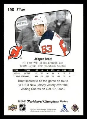2024-25 Parkhurst Champions #190 Jesper Bratt Silver - Hockey Card Single