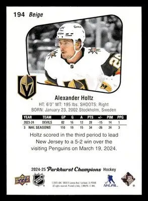 2024-25 Parkhurst Champions #194 Alexander Holtz - Hockey Card Single