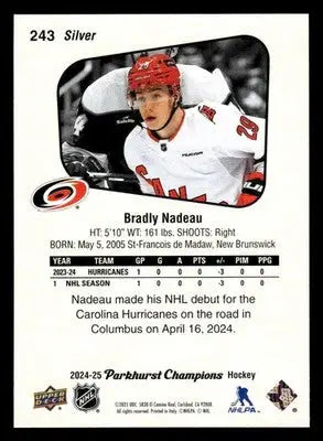 2024-25 Parkhurst Champions #243 Bradly Nadeau Silver - Hockey Card Single