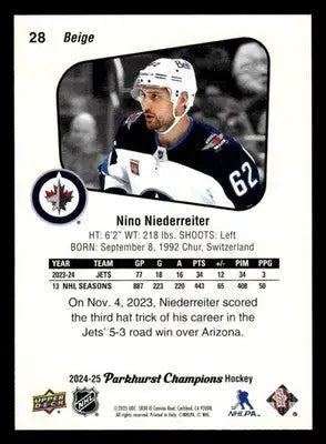 2024-25 Parkhurst Champions #28 Nino Niederreiter - Hockey Card Single