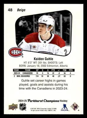 2024-25 Parkhurst Champions #48 Kaiden Guhle - Hockey Card Single