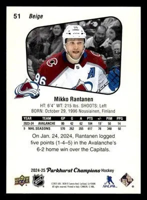2024-25 Parkhurst Champions #51 Mikko Rantanen - Hockey Card Single