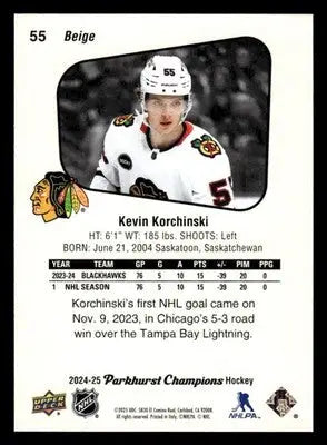 2024-25 Parkhurst Champions #55 Kevin Korchinski - Hockey Card Single