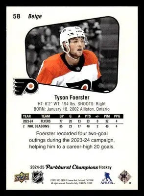 2024-25 Parkhurst Champions #58 Tyson Foerster - Hockey Card Single