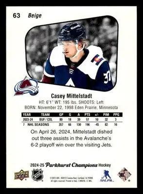 2024-25 Parkhurst Champions #63 Casey Mittelstadt - Hockey Card Single