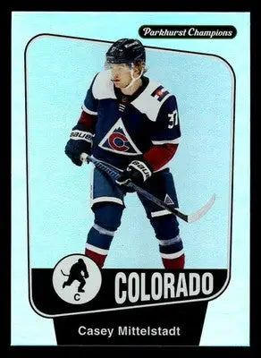 2024-25 Parkhurst Champions #63 Casey Mittelstadt Rainbow Foil - Hockey Card Single