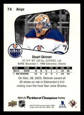 2024-25 Parkhurst Champions #74 Stuart Skinner - Hockey Card Single