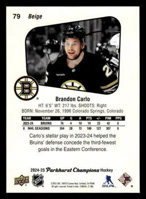 2024-25 Parkhurst Champions #79 Brandon Carlo - Hockey Card Single
