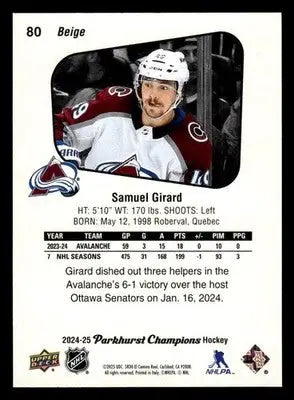 2024-25 Parkhurst Champions #80 Samuel Girard - Hockey Card Single