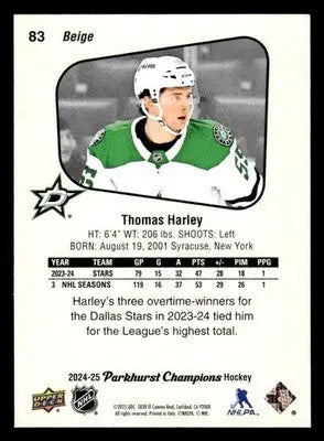 2024-25 Parkhurst Champions #83 Thomas Harley - Hockey Card Single