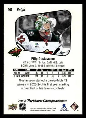 2024-25 Parkhurst Champions #90 Filip Gustavsson - Hockey Card Single