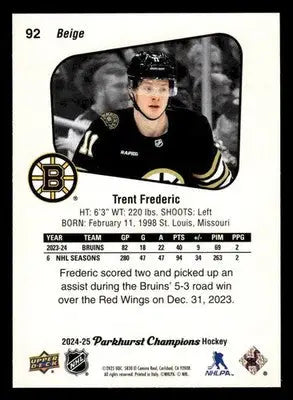 2024-25 Parkhurst Champions #92 Trent Frederic - Hockey Card Single