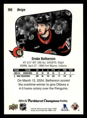 2024-25 Parkhurst Champions #96 Drake Batherson - Hockey Card Single
