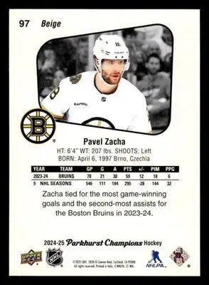 2024-25 Parkhurst Champions #97 Pavel Zacha - Hockey Card Single