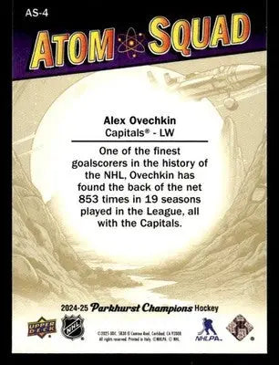 2024-25 Parkhurst Champions #AS-4 Alex Ovechkin Atom Squad - Hockey Card Single