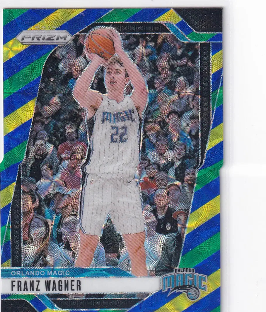 2024-25 PRIZM #143 FRANZ WAGNER BLUE YELLOW GREEN SCOPE- ORLANDO MAGIC - Basketball Card Single
