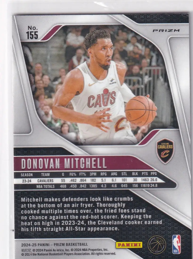 2024-25 PRIZM #155 DONOVAN MITCHELL PINK CRACKED ICE- CLEVELAND CAVALIERS - Basketball Card Single