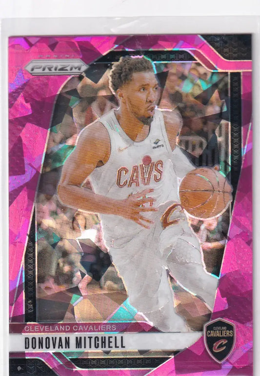 2024-25 PRIZM #155 DONOVAN MITCHELL PINK CRACKED ICE- CLEVELAND CAVALIERS - Basketball Card Single