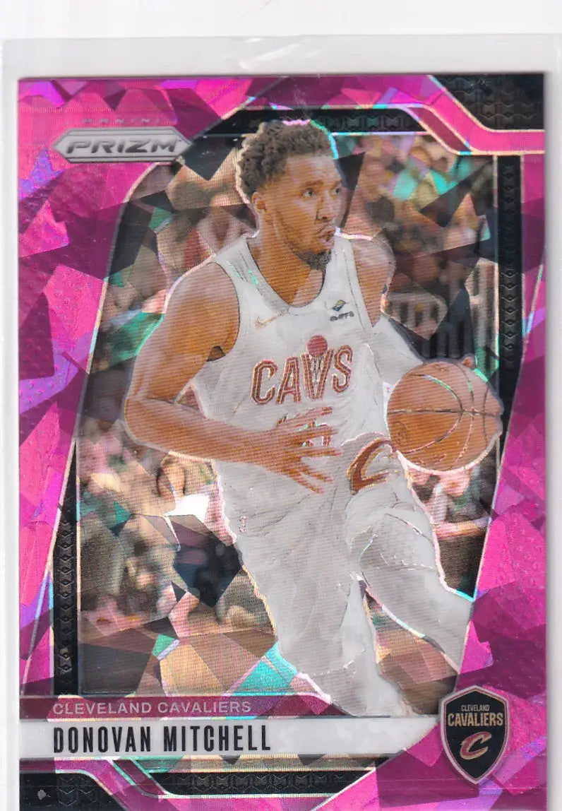 2024-25 PRIZM #155 DONOVAN MITCHELL PINK CRACKED ICE- CLEVELAND CAVALIERS - Basketball Card Single