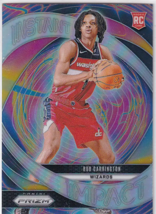 2024-25 PRIZM #17 BUB CARRINGTON INSTANT IMPACT REFRACTOR- WASHINGTON WIZARDS - Basketball Card Single