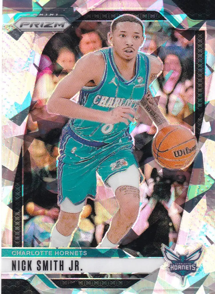 2024-25 PRIZM #185 NICK SMITH JR CRACKED ICE- CHARLOTTE HORNETS
