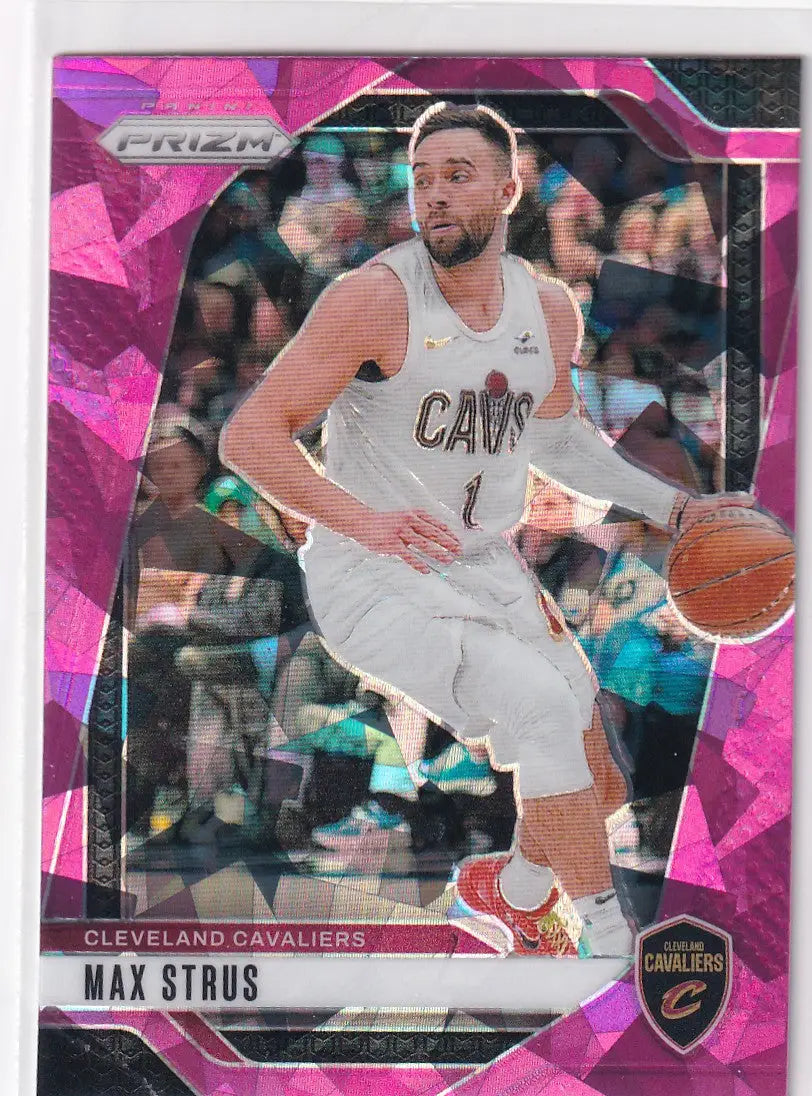 2024-25 PRIZM #27 MAX STRUS PINK CRACKEED ICE- CLEVELAND CAVALIERS - Basketball Card Single
