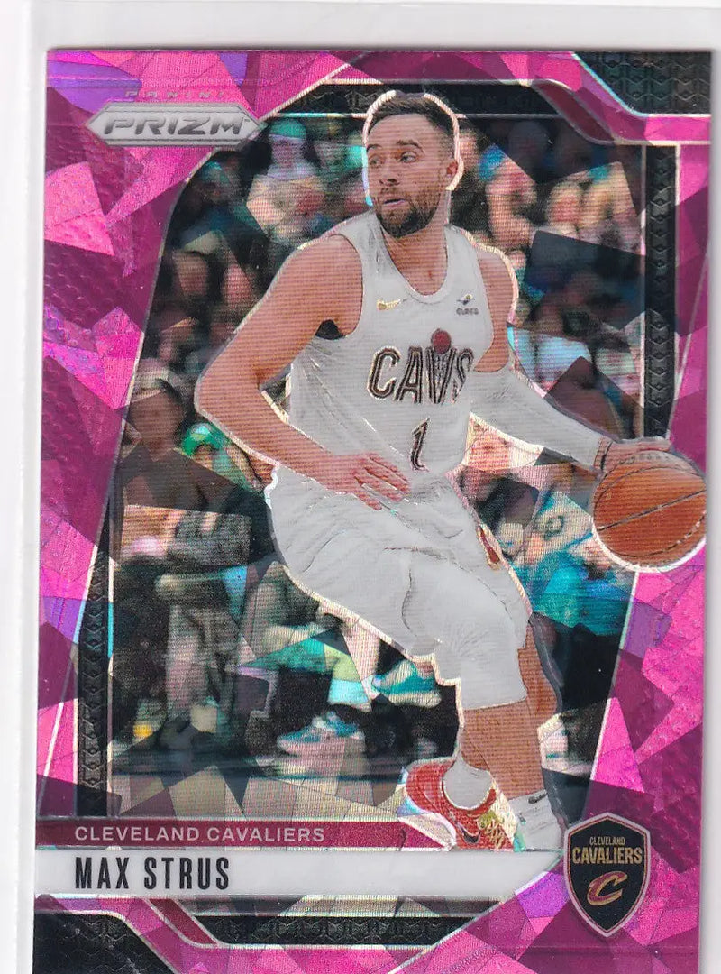2024-25 PRIZM #27 MAX STRUS PINK CRACKEED ICE- CLEVELAND CAVALIERS - Basketball Card Single