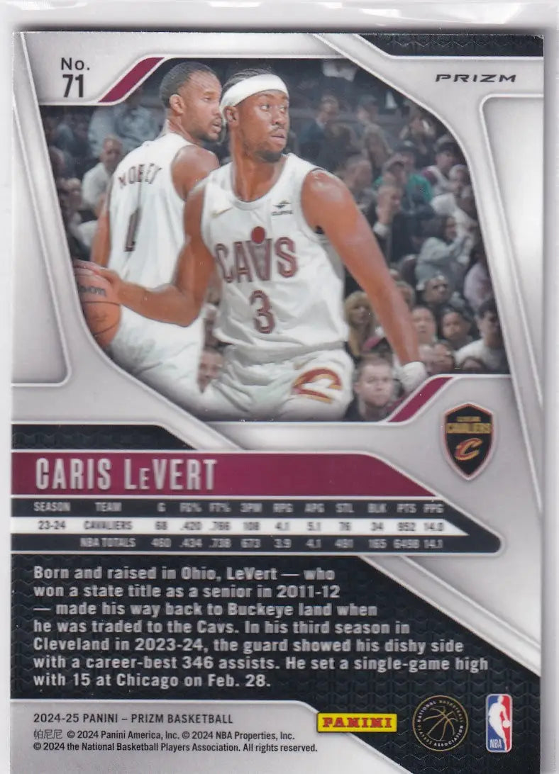 2024-25 PRIZM #71 CARIS LEVERT CRACKED ICE- CLEVELAND CAVALIERS - Basketball Card Single