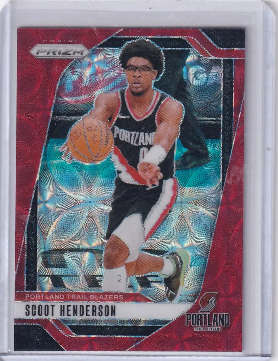 2024-25 PRIZM #94 SCOOT HENDERSON RED SCOPE 56/88- PORTLAND TRAIL BLAZZERS