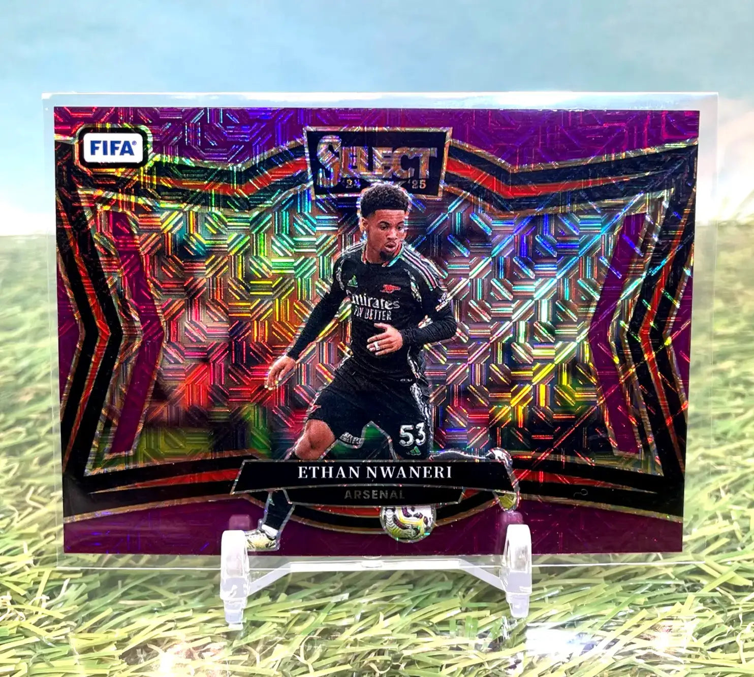 2024-25 Select FIFA #234 ETHAN NWANERI Field Level Purple Mojo ARSENAL - Soccer Card Single
