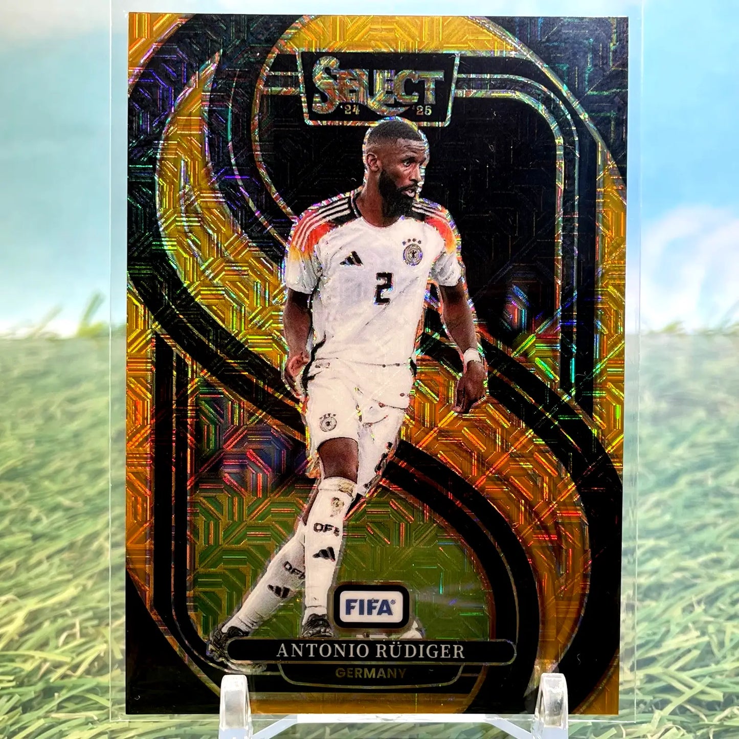 2024-25 Select FIFA Antonio Rudiger Mezzanine Gold Wave #4/10 Germany - Soccer Card Single