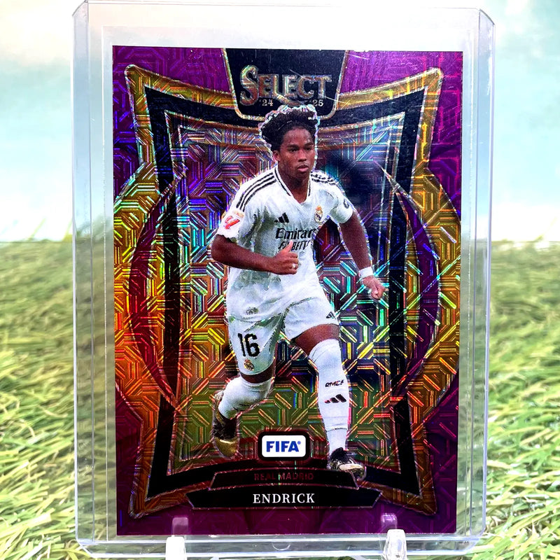 2024-25 Select FIFA Endrick Purple Mojo Terrace Level soccer card for Real Madrid