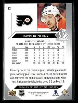 2024-25 SP Authentic Travis Konecny #32 Philadelphia Flyers - Hockey Card Single