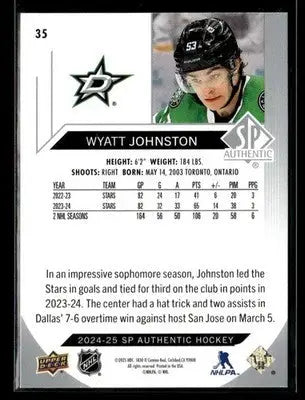 2024-25 SP Wyatt Johnston #35 Dallas Stars - Hockey Card Single