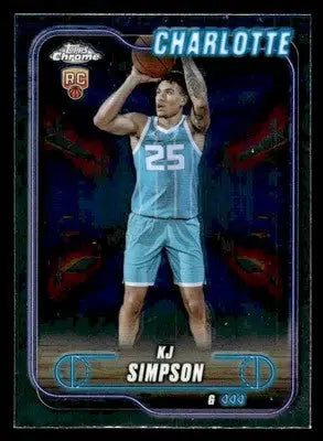 2024-25 Topps Chrome #102 KJ Simpson Base RC Charlotte Hornets - Basketball Card Single