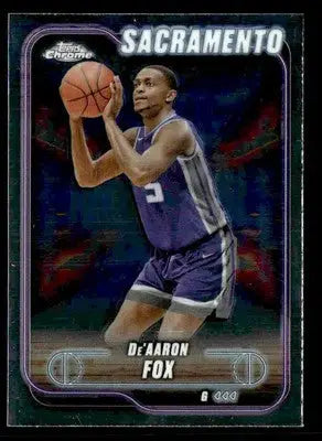 2024-25 Topps Chrome #109 De’Aaron Fox Base Sacramento Kings - Basketball Card Single
