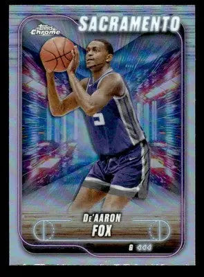 2024-25 Topps Chrome #109 De’Aaron Fox Refractor Sacramento Kings - Basketball Card Single