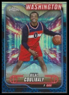 2024-25 Topps Chrome #11 Bilal Coulibaly Blue Basketball Refractor