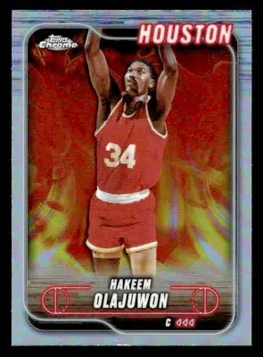 2024-25 Topps Chrome #115 Hakeem Olajuwon Refractor - Basketball Card Single