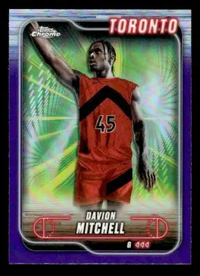 2024-25 Topps Chrome #128 Davion Mitchell Purple Refractor - Basketball Card Single