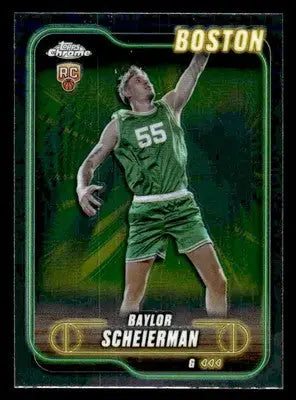 2024-25 Topps Chrome #143 Baylor Scheierman Base RC Boston Celtics - Basketball Card Single