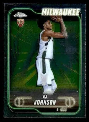 2024-25 Topps Chrome #145 AJ Johnson RC Base Milwaukee Bucks - Basketball Card Single