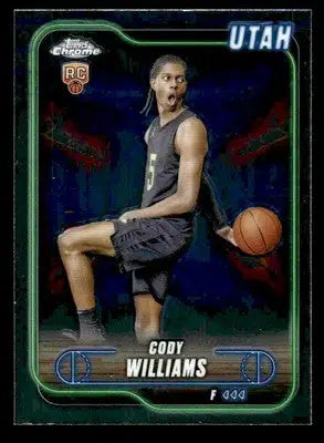2024-25 Topps Chrome #160 Cody Williams Base RC Utah Jazz - Basketball Card Single