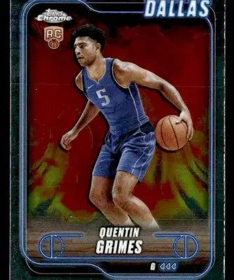 2024-25 Topps Chrome #163 Quentin Grimes Base Dallas Mavericks - Basketball Card Single