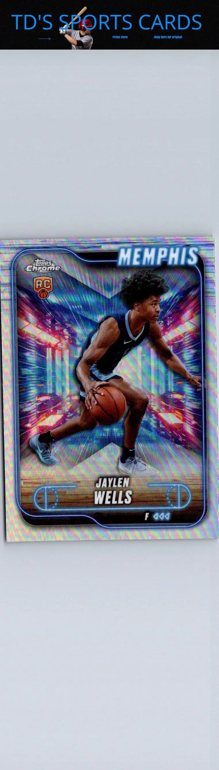 Jaylen Wells refractor basketball card from 2024-25 Topps Chrome series