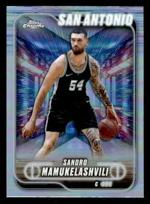 2024-25 Topps Chrome #186 Sandro Mamukelashvili Refractor - Basketball Card Single