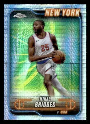 2024-25 Topps Chrome #190 Mikal Bridges Prism Refractor - Basketball Card Single